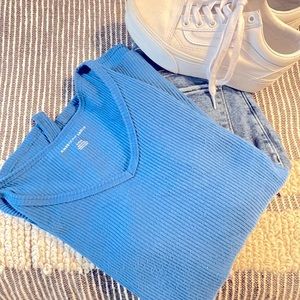 Oversized relaxed long sleeve waffle shirt